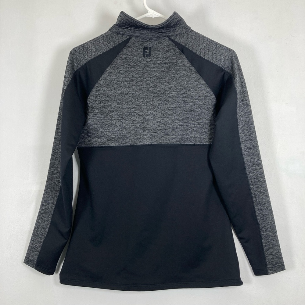 Footjoy Women’s Small Two Tone Black / Grey 1/2 Zip Poly Blend Sweater #27520 - Picture 3 of 14